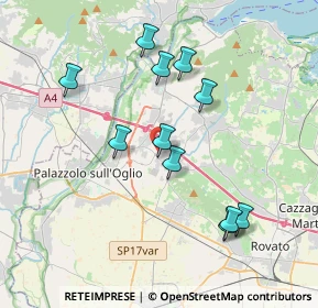 Mappa Via delle Gaiarde, 25036 Palazzolo sull'Oglio BS, Italia (3.61364)