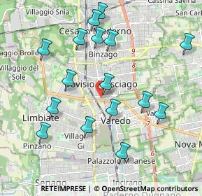 Mappa Via Mille, 20813 Bovisio-Masciago MB, Italia (2.07375)