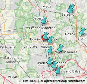 Mappa Via Mille, 20813 Bovisio-Masciago MB, Italia (4.70083)