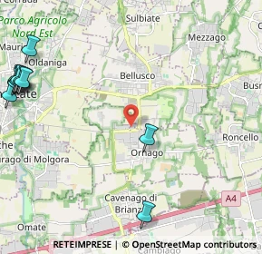 Mappa Via Amedeo Ciucani, 20876 Ornago MB, Italia (3.43083)