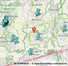 Mappa Via Meucci, 20876 Ornago MB, Italia (3.0905)