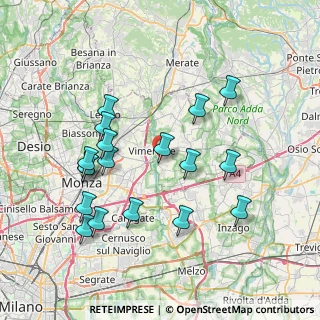 Mappa Via per Ornago, 20875 Burago di Molgora MB, Italia (7.72389)