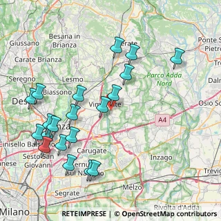Mappa Via per Ornago, 20875 Burago di Molgora MB, Italia (9.1955)