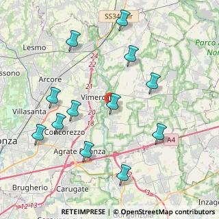 Mappa Via per Ornago, 20875 Burago di Molgora MB, Italia (4.43667)