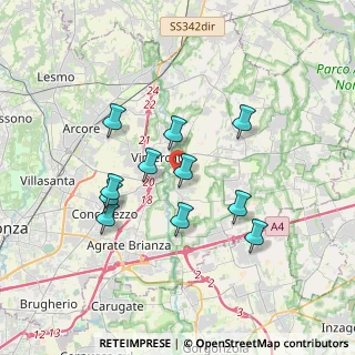 Mappa Via per Ornago, 20875 Burago di Molgora MB, Italia (3.14364)