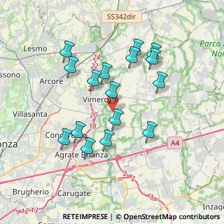 Mappa Via per Ornago, 20875 Burago di Molgora MB, Italia (3.48375)