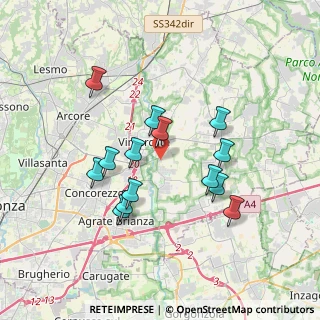Mappa Via per Ornago, 20875 Burago di Molgora MB, Italia (3.24857)