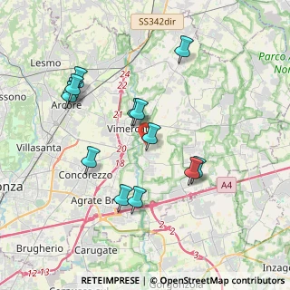 Mappa Via per Ornago, 20875 Burago di Molgora MB, Italia (3.70923)
