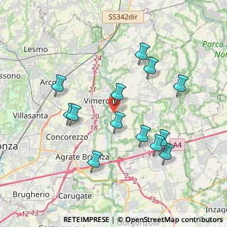 Mappa Via per Ornago, 20875 Burago di Molgora MB, Italia (3.75462)