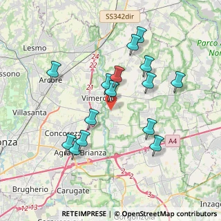 Mappa Via per Ornago, 20875 Burago di Molgora MB, Italia (3.64533)