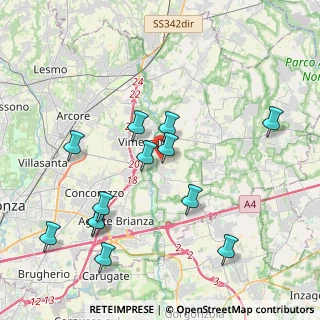 Mappa Via per Ornago, 20875 Burago di Molgora MB, Italia (4.25769)