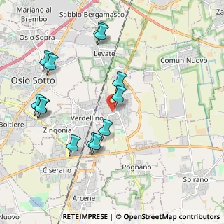 Mappa Via Guglielmo Marconi, 24049 Verdello BG, Italia (2.14077)
