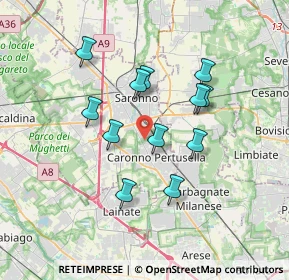 Mappa Via Giovanni Verga, 21042 Caronno Pertusella VA, Italia (3.0225)