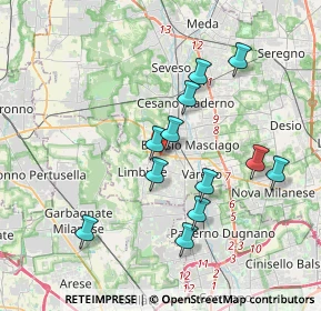 Mappa Via Campo Santo, 20812 Limbiate MB, Italia (3.465)