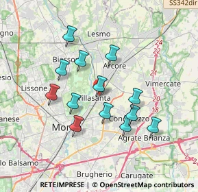 Mappa Via T. A. Edison, 20058 Villasanta MB, Italia (3.13923)