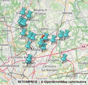 Mappa Via Thomas Alva Edison, 20058 Villasanta MB, Italia (7.15895)