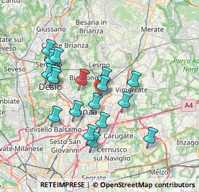 Mappa Via T. A. Edison, 20058 Villasanta MB, Italia (6.52778)