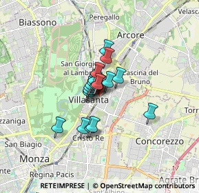 Mappa Via T. A. Edison, 20058 Villasanta MB, Italia (0.8755)