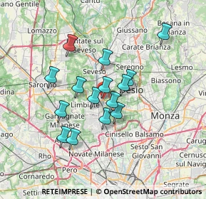 Mappa Via Vittorio Bottego, 20813 Bovisio-Masciago MB, Italia (5.57067)
