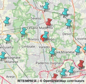 Mappa Via Vittorio Bottego, 20813 Bovisio-Masciago MB, Italia (6.367)