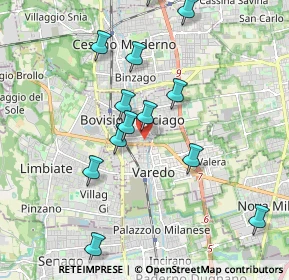 Mappa Via Vittorio Bottego, 20813 Bovisio-Masciago MB, Italia (1.96615)