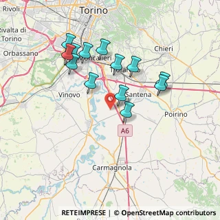 Mappa Via Tetti Mauritti, 10029 Villastellone TO, Italia (7.00923)