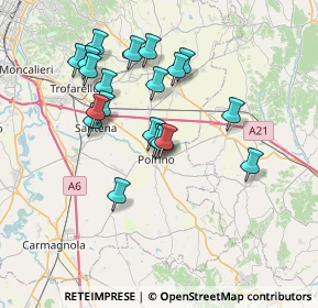 Mappa Via Camillo Benso Conte di Cavour, 10046 Poirino TO, Italia (6.673)