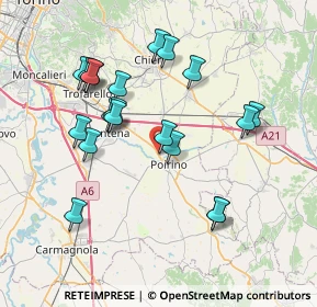 Mappa Strada Regionale, 10046 Poirino TO, Italia (7.4725)