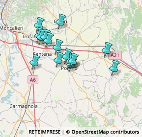 Mappa Corso Fiume, 10046 Poirino TO, Italia (5.98)