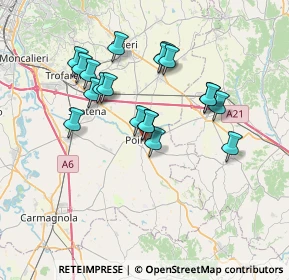 Mappa Via Eugenia Burzio, 10046 Poirino TO, Italia (6.37421)