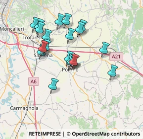 Mappa Via Eugenia Burzio, 10046 Poirino TO, Italia (6.61737)