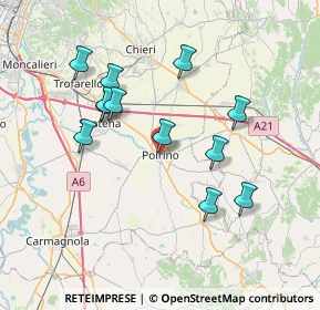 Mappa Via Amaretti, 10046 Poirino TO, Italia (6.985)