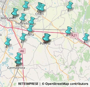 Mappa Via Amaretti, 10046 Poirino TO, Italia (9.7465)