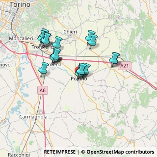 Mappa Via Amaretti, 10046 Poirino TO, Italia (6.6725)