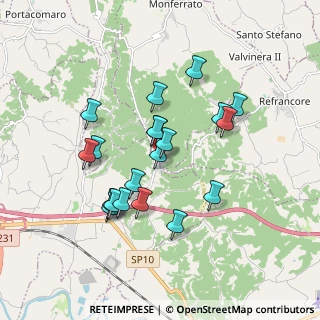 Mappa Strada della Collina, 14030 Castagnole Monferrato AT, Italia (1.6045)