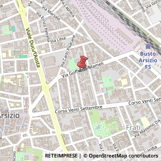 Mappa Via Goffredo Mameli, 22, 21052 Busto Arsizio, Varese (Lombardia)