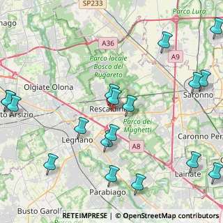 Mappa Via G. Mozzoni, 20027 Rescaldina MI, Italia (5.58889)