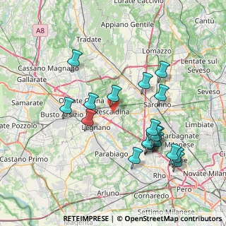 Mappa Via G. Mozzoni, 20027 Rescaldina MI, Italia (7.77421)