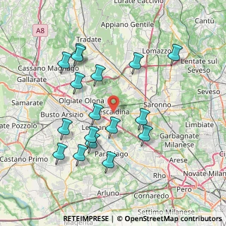 Mappa Via G. Mozzoni, 20027 Rescaldina MI, Italia (7.63882)