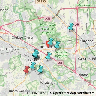 Mappa Via per Legnano, 20027 Rescaldina MI, Italia (3.48917)