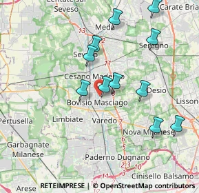 Mappa Via Madonnina, 20813 Bovisio-Masciago MB, Italia (3.73636)