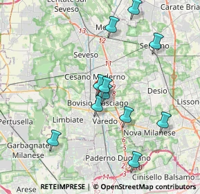 Mappa Via Madonnina, 20813 Bovisio-Masciago MB, Italia (3.57455)