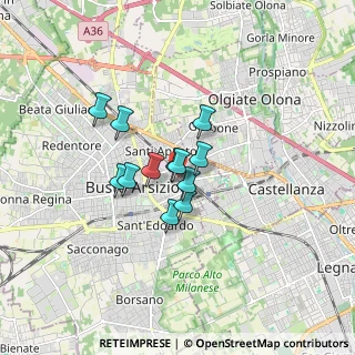 Mappa Via Venezia, 21052 Busto Arsizio VA, Italia (1.06833)