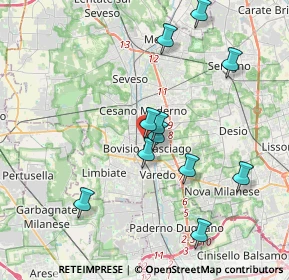 Mappa Via V. Alfieri, 20813 Bovisio-Masciago MB, Italia (3.65818)