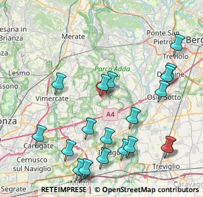 Mappa Via Vincenzo Bellini, 20874 Busnago MB, Italia (9.55)