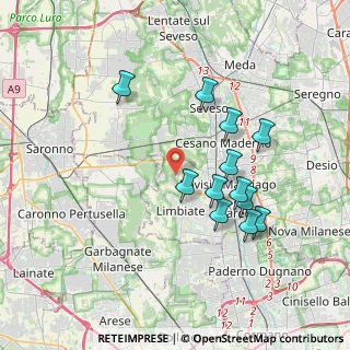 Mappa Via Monte Rosa, 20121 Limbiate MB, Italia (3.45667)