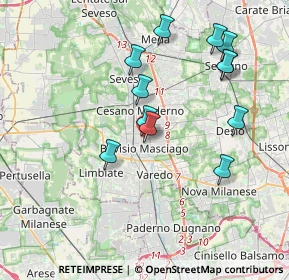 Mappa Via Pasubio, 20813 Bovisio-Masciago MB, Italia (3.72417)