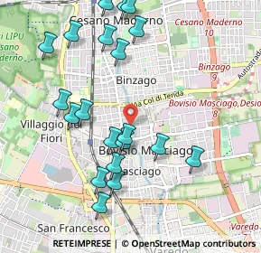 Mappa Via Pasubio, 20813 Bovisio-Masciago MB, Italia (1.087)