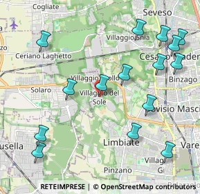 Mappa Via Giacomo Puccini, 20812 Limbiate MB, Italia (2.46133)