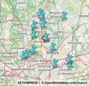 Mappa Via San Martino, 20851 Lissone MB, Italia (7.38071)